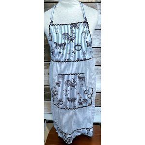 Country Kitchen Apron Rooster Butterfly Fruit Blue Striped Cottagecore Farmhouse